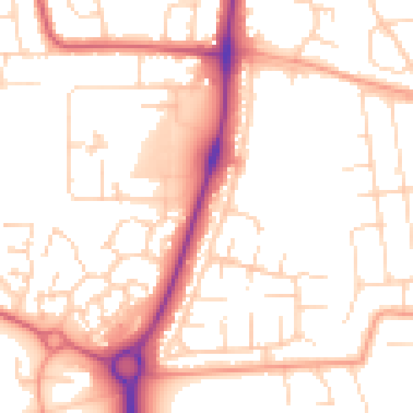 Daytime road noise heatmap for NR31 6JL
