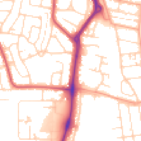 Daytime road noise heatmap for NR31 6JQ