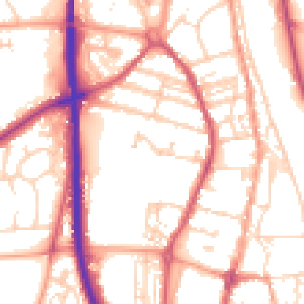 Daytime road noise heatmap for NR31 6TY