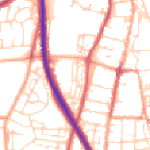 Daytime road noise heatmap for NR31 7AX