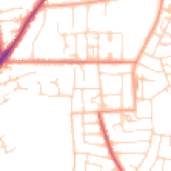 Daytime road noise heatmap for NR31 7LA