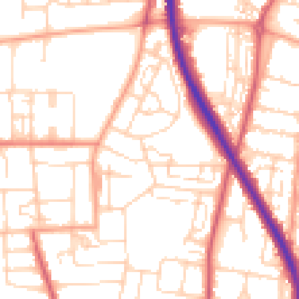 Daytime road noise heatmap for NR31 7QE