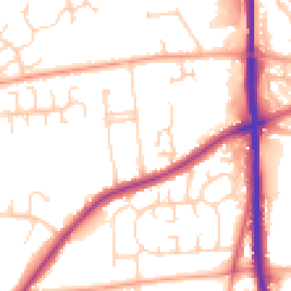 Daytime road noise heatmap for NR31 8AT