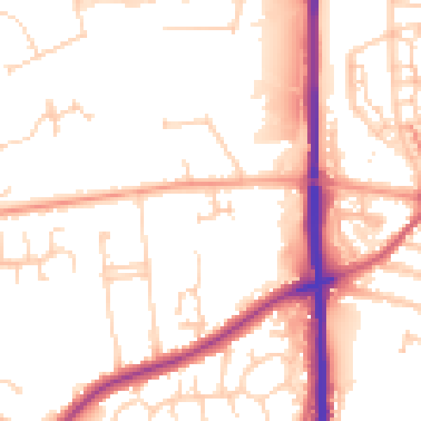 Daytime road noise heatmap for NR31 8AY
