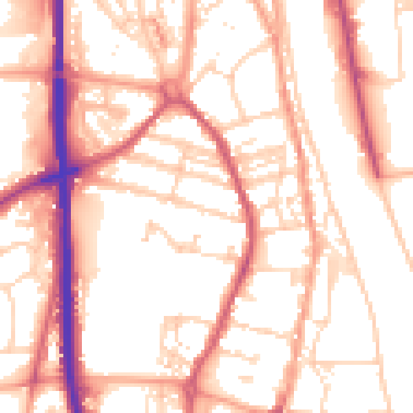 Daytime road noise heatmap for NR31 8BT