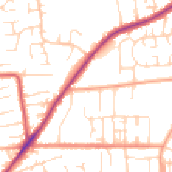Daytime road noise heatmap for NR31 8DJ