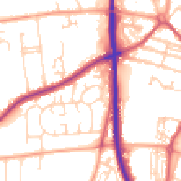 Daytime road noise heatmap for NR31 8EB