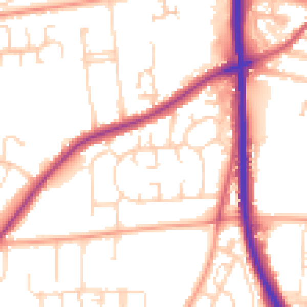 Daytime road noise heatmap for NR31 8EJ