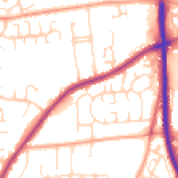 Daytime road noise heatmap for NR31 8ER