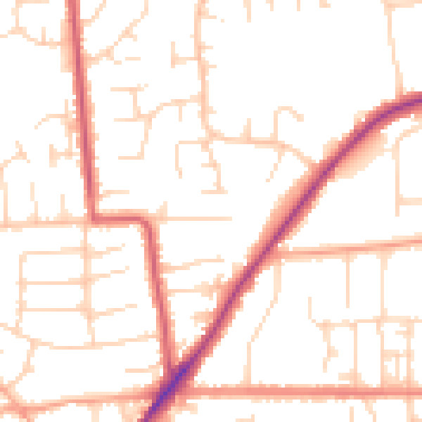Daytime road noise heatmap for NR31 8HG