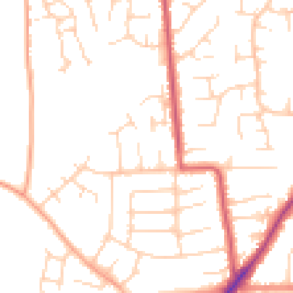 Daytime road noise heatmap for NR31 8JA