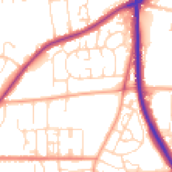 Daytime road noise heatmap for NR31 8LD