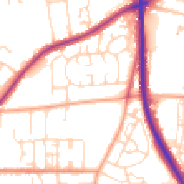 Daytime road noise heatmap for NR31 8LG
