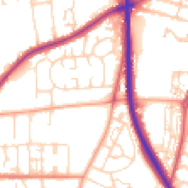 Daytime road noise heatmap for NR31 8LH