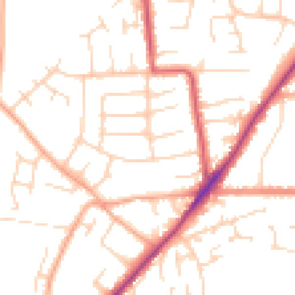 Daytime road noise heatmap for NR31 8NB