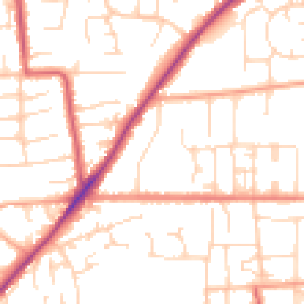 Daytime road noise heatmap for NR31 8PL