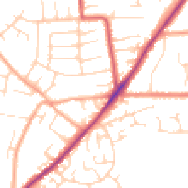 Daytime road noise heatmap for NR31 8QW