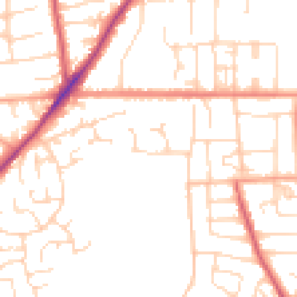 Daytime road noise heatmap for NR31 8RQ