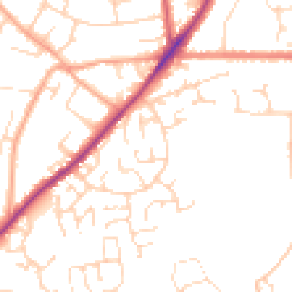 Daytime road noise heatmap for NR31 8RX