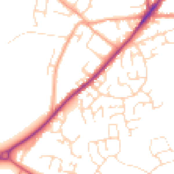 Daytime road noise heatmap for NR31 8SJ