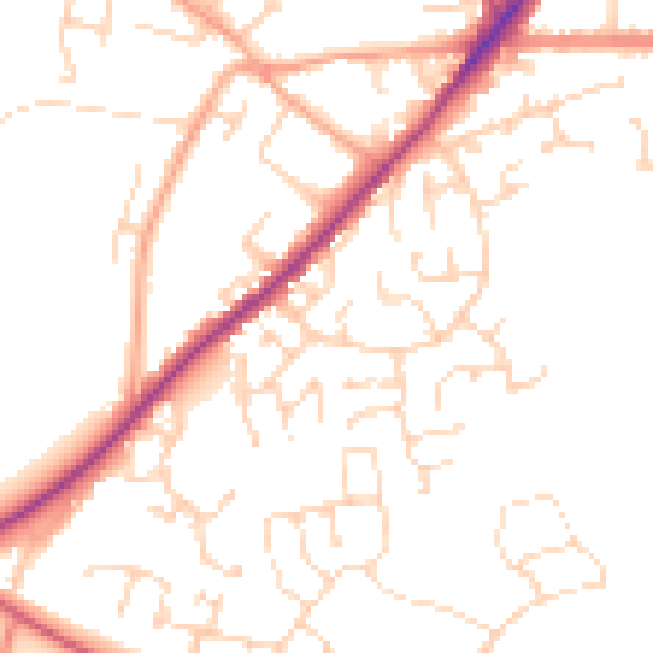 Daytime road noise heatmap for NR31 8SL