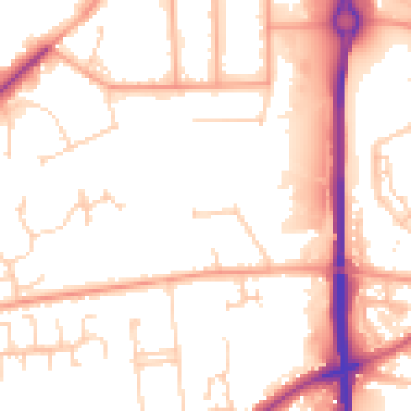 Daytime road noise heatmap for NR31 8TJ