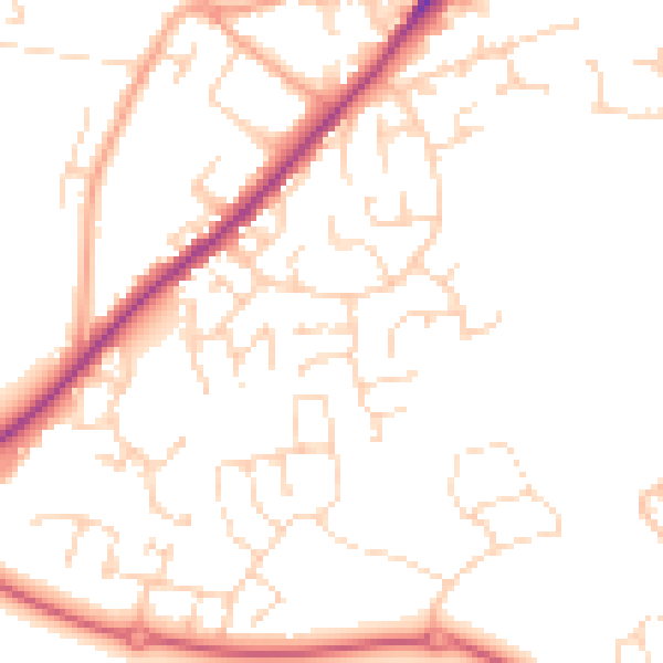Daytime road noise heatmap for NR31 8TS