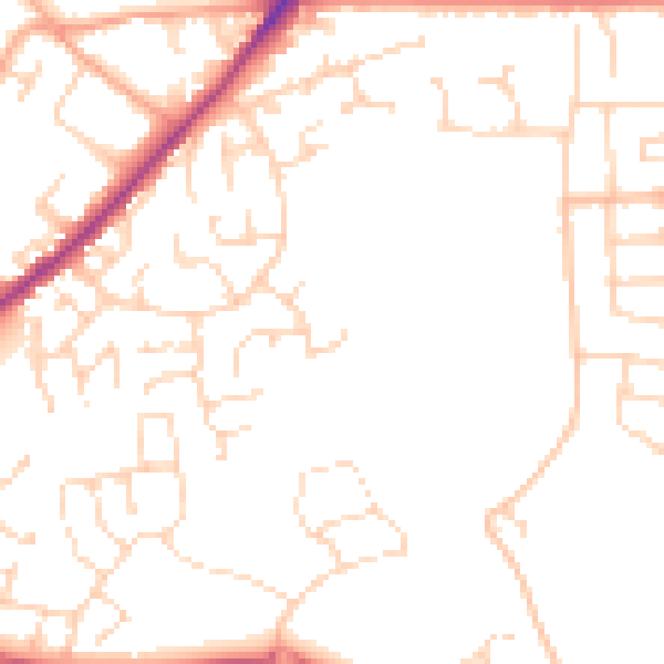 Daytime road noise heatmap for NR31 8UT