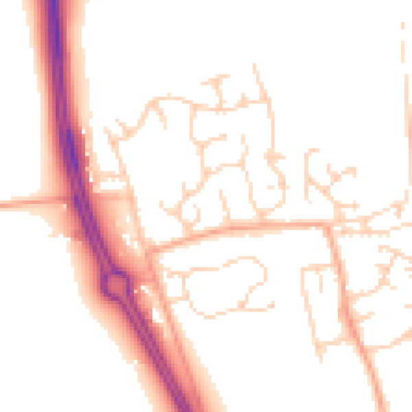 Daytime road noise heatmap for NR31 9BQ