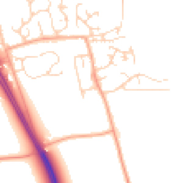 Daytime road noise heatmap for NR31 9BY