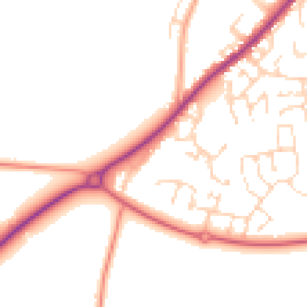 Daytime road noise heatmap for NR31 9DJ