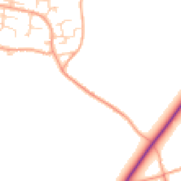 Daytime road noise heatmap for NR31 9JQ