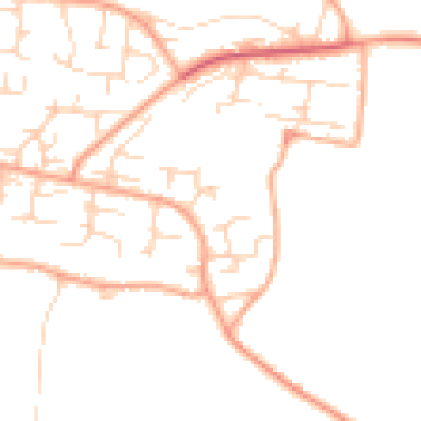 Daytime road noise heatmap for NR31 9LS