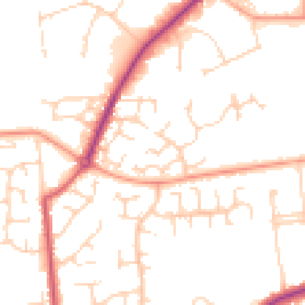 Daytime road noise heatmap for NR31 9RA