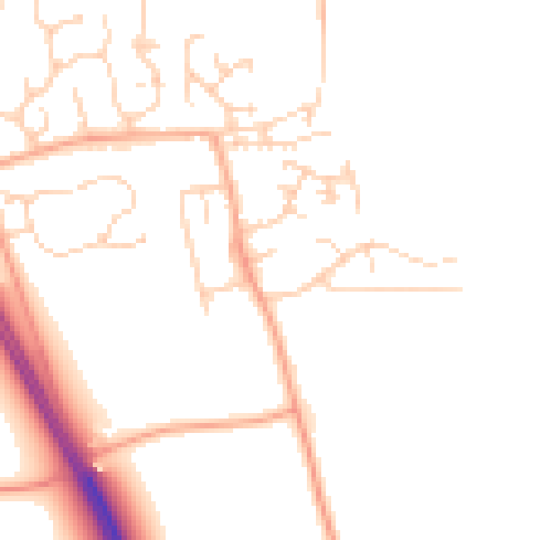 Daytime road noise heatmap for NR31 9SN
