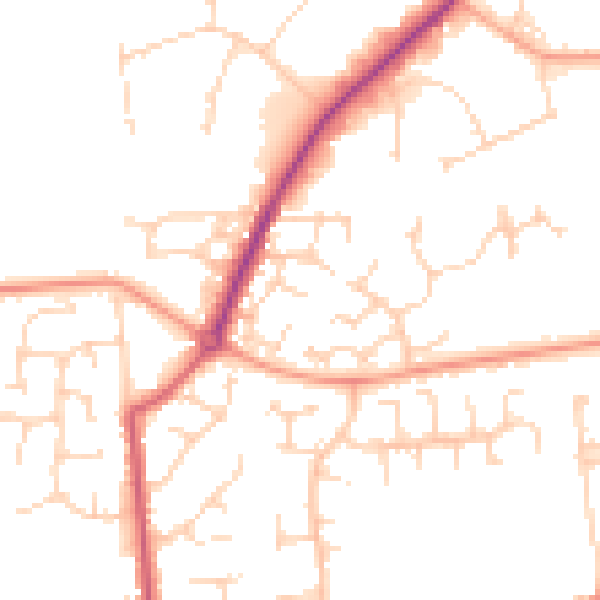 Daytime road noise heatmap for NR31 9UJ
