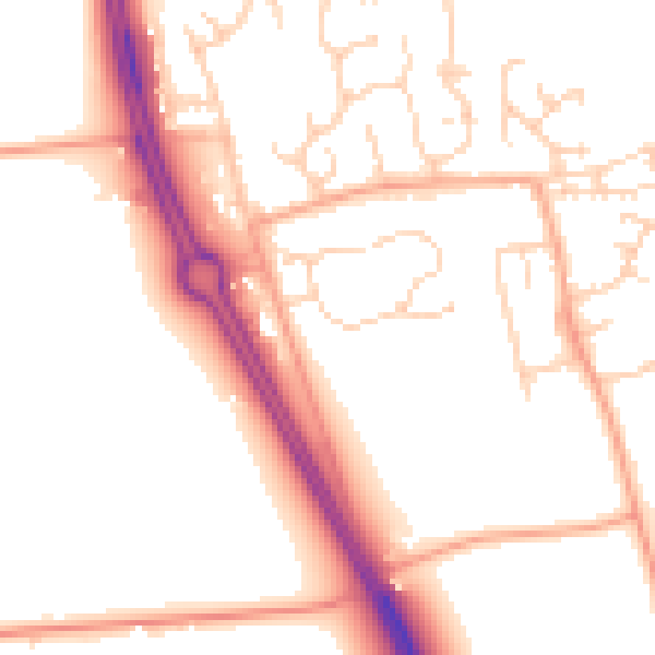 Daytime road noise heatmap for NR31 9US