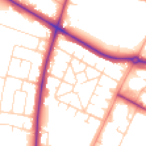 Daytime road noise heatmap for NR4 6AB