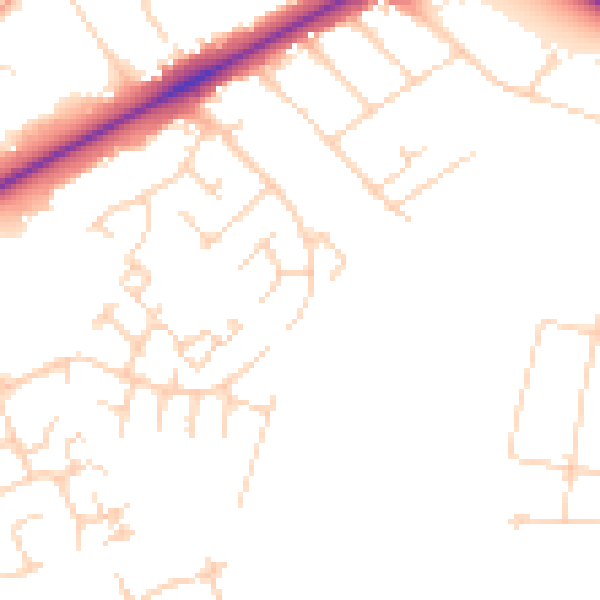 Daytime road noise heatmap for NR4 6AN