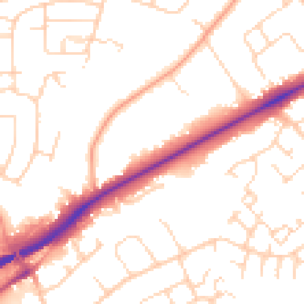 Daytime road noise heatmap for NR4 6AP