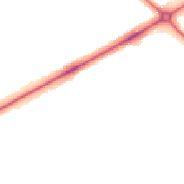Night-time road noise heatmap for NR4 6AQ