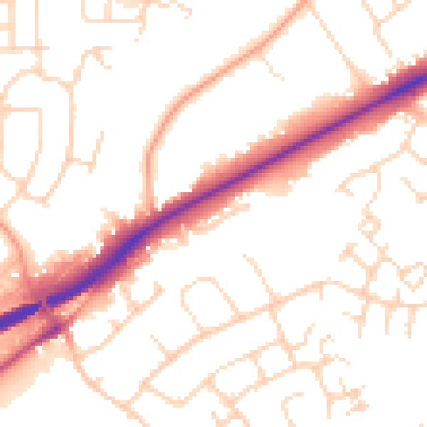Daytime road noise heatmap for NR4 6AS