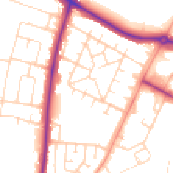 Daytime road noise heatmap for NR4 6AX