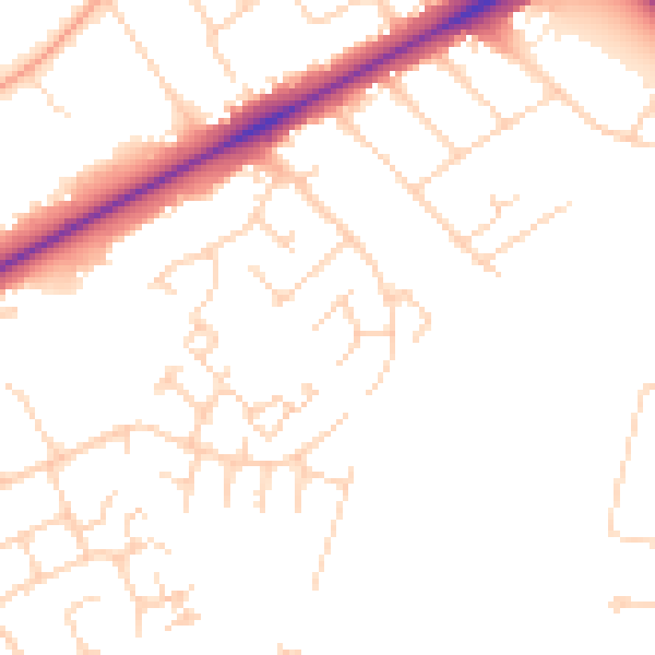 Daytime road noise heatmap for NR4 6AY