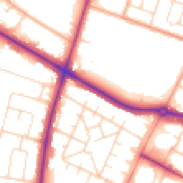 Daytime road noise heatmap for NR4 6BA