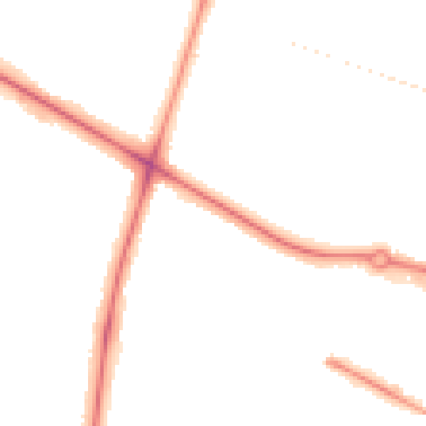Night-time road noise heatmap for NR4 6BA