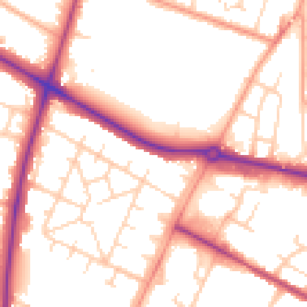 Daytime road noise heatmap for NR4 6BB