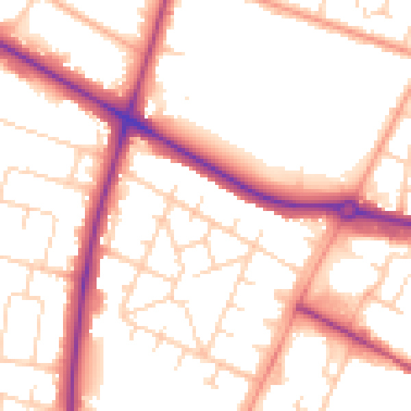 Daytime road noise heatmap for NR4 6BE