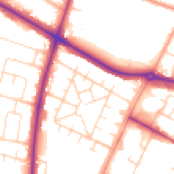 Daytime road noise heatmap for NR4 6BH