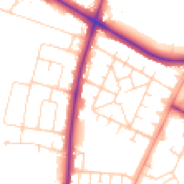 Daytime road noise heatmap for NR4 6BJ